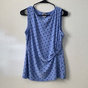Anne Klein. Medium tank blouse. Blue and black.